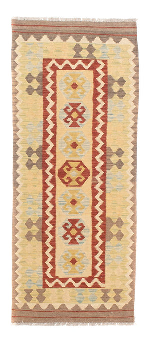 Alfombra de pasillo Alfombra Kelim - Splash - 193 x 63 cm - beige