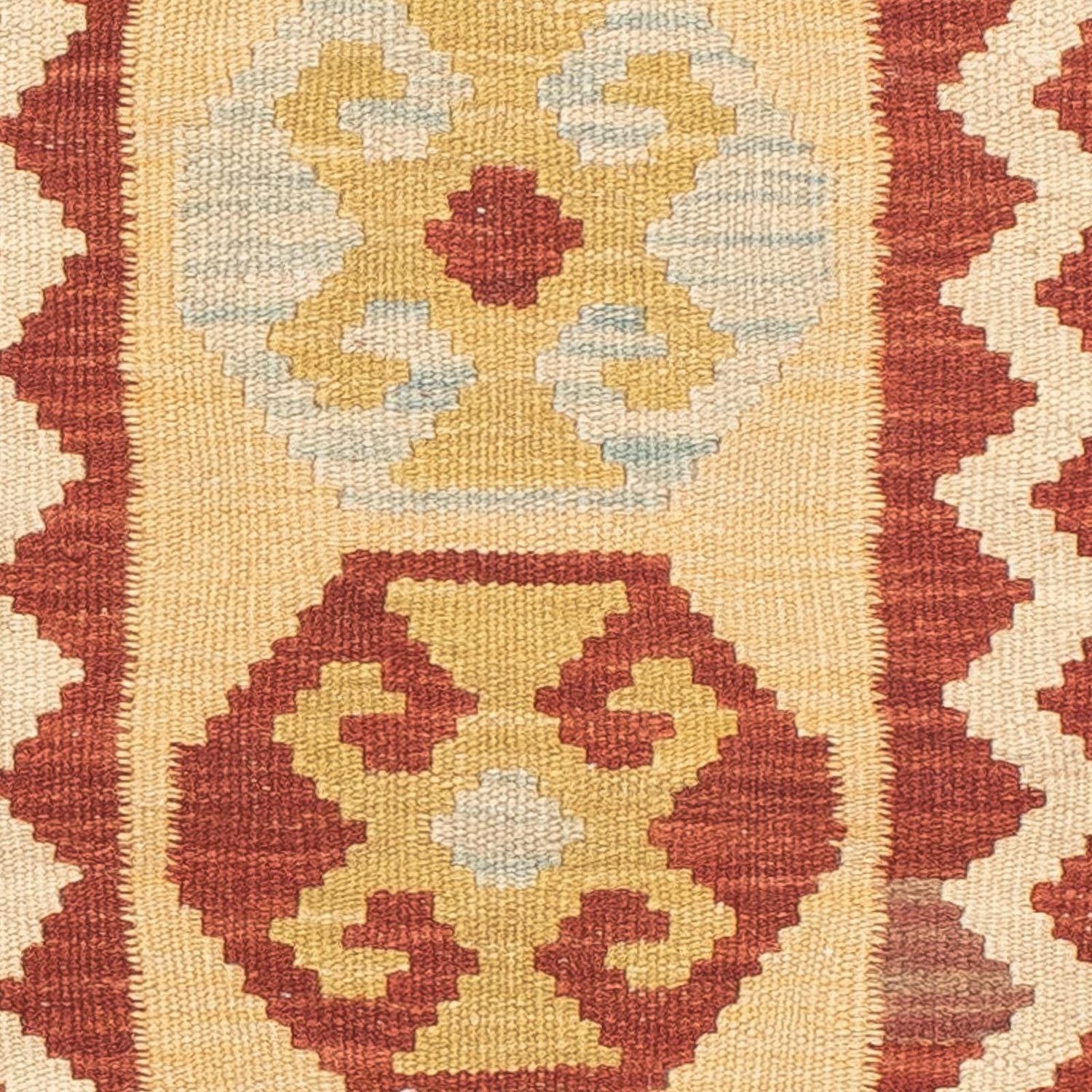 Alfombra de pasillo Alfombra Kelim - Splash - 193 x 63 cm - beige
