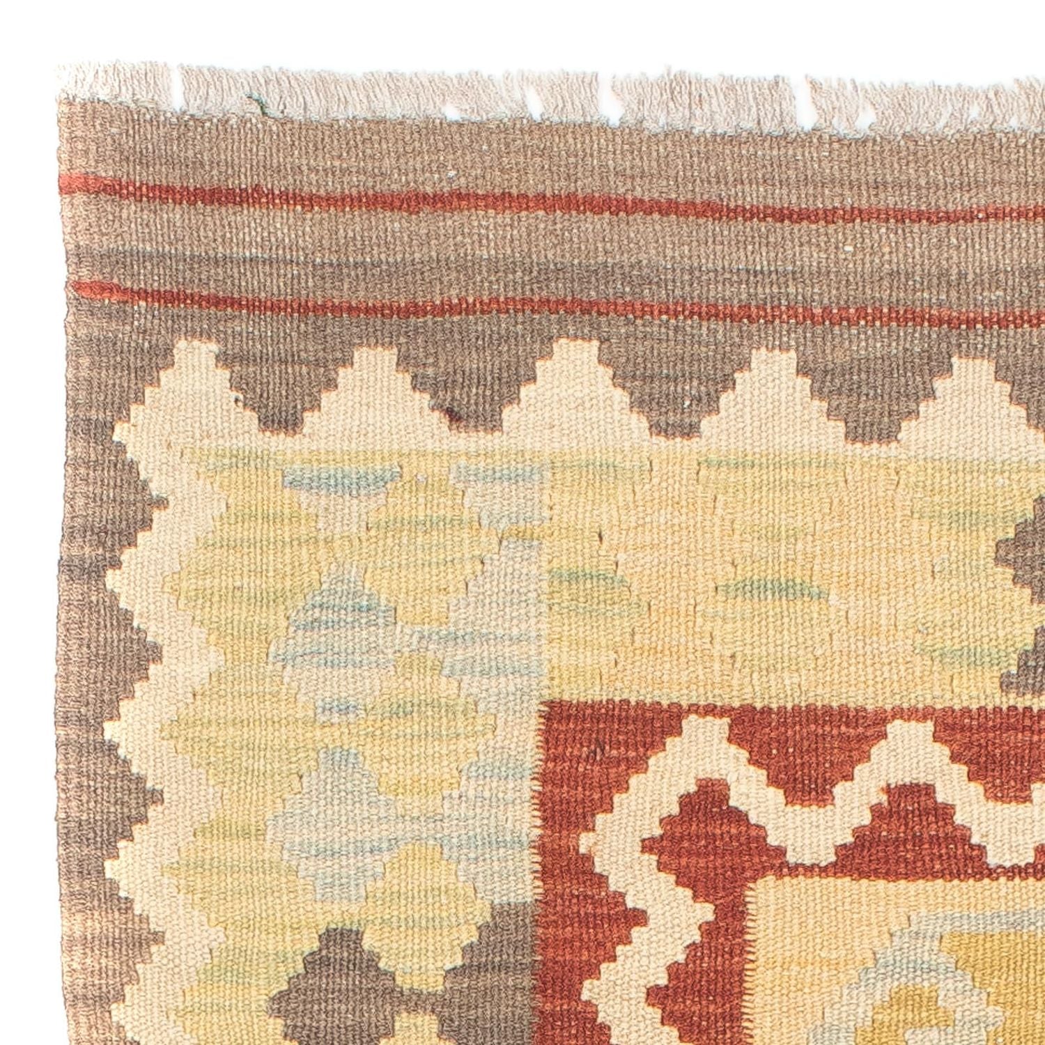 Alfombra de pasillo Alfombra Kelim - Splash - 193 x 63 cm - beige
