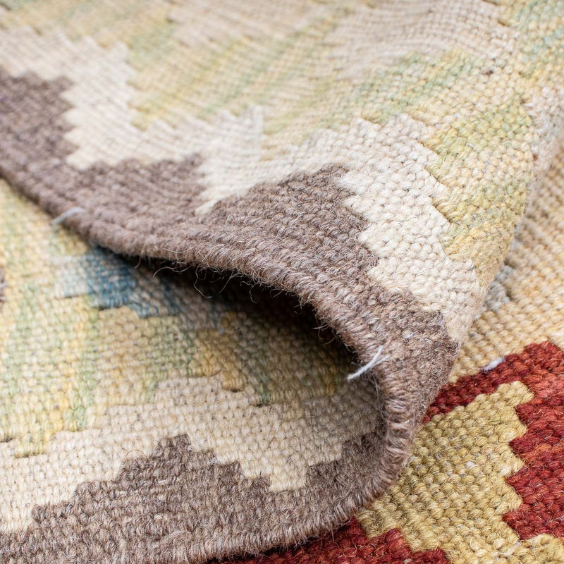 Alfombra de pasillo Alfombra Kelim - Splash - 193 x 63 cm - beige