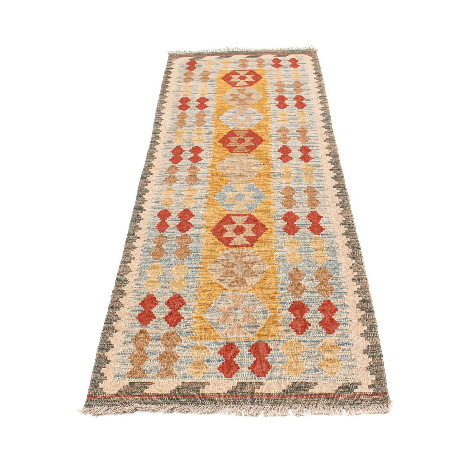 Alfombra de pasillo Alfombra Kelim - Splash - 212 x 65 cm - multicolor