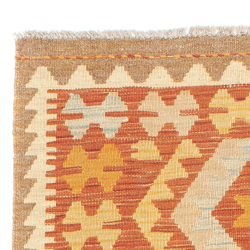 Alfombra de pasillo Alfombra Kelim - Splash - 200 x 62 cm - óxido