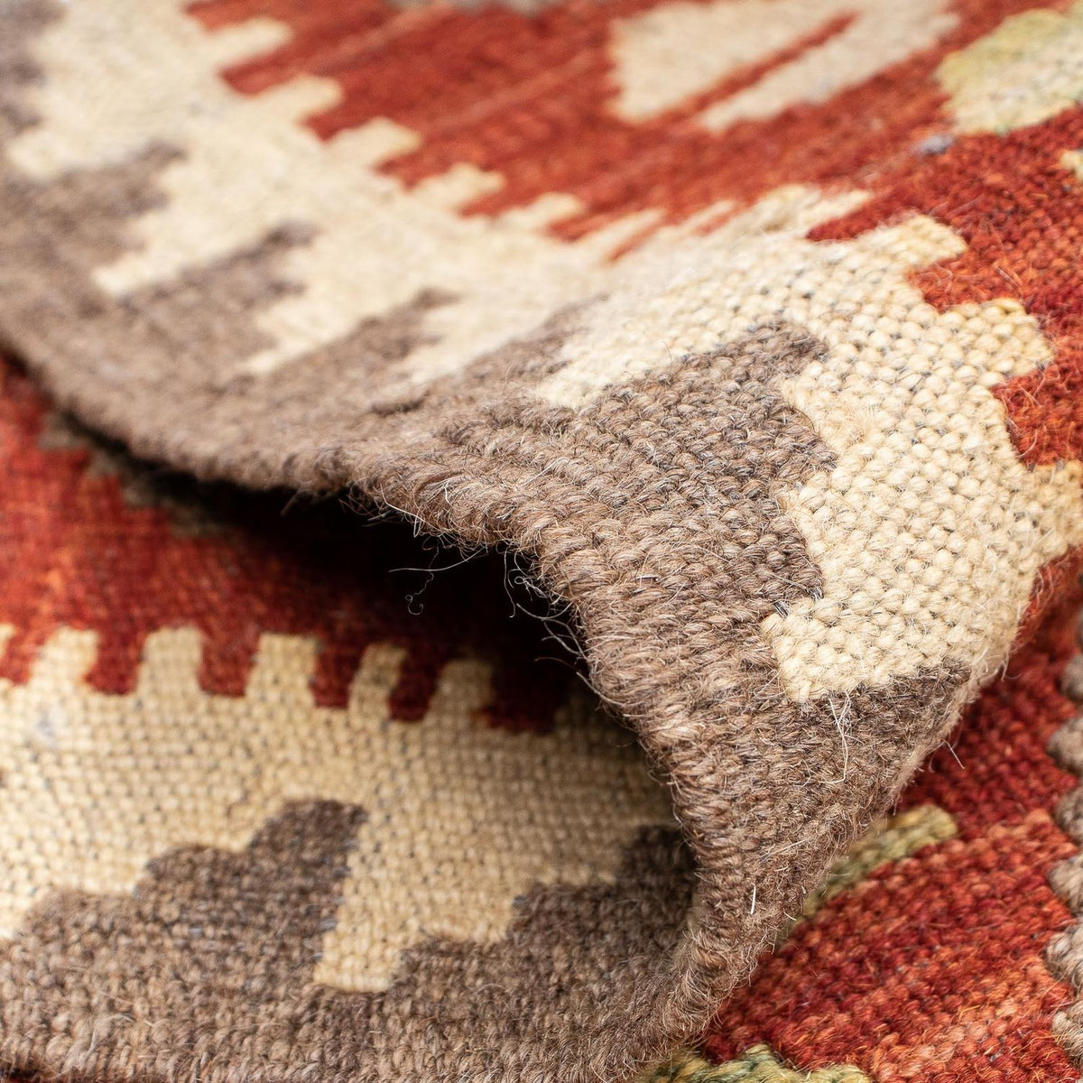 Alfombra de pasillo Alfombra Kelim - Splash - 200 x 66 cm - rojo