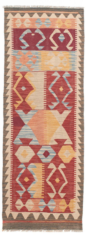 Alfombra de pasillo Alfombra Kelim - Splash - 203 x 69 cm - multicolor