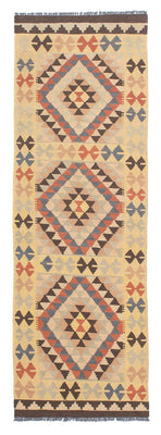 Alfombra de pasillo Alfombra Kelim - Splash - 198 x 63 cm - beige