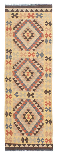 Alfombra de pasillo Alfombra Kelim - Splash - 198 x 63 cm - beige