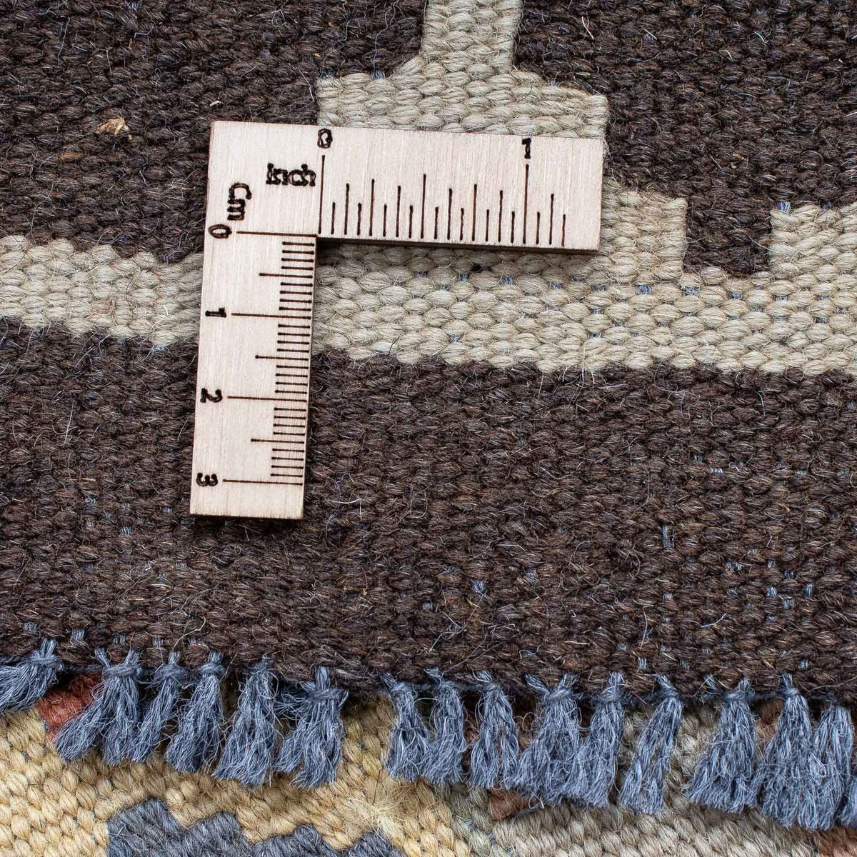 Alfombra de pasillo Alfombra Kelim - Splash - 198 x 63 cm - beige