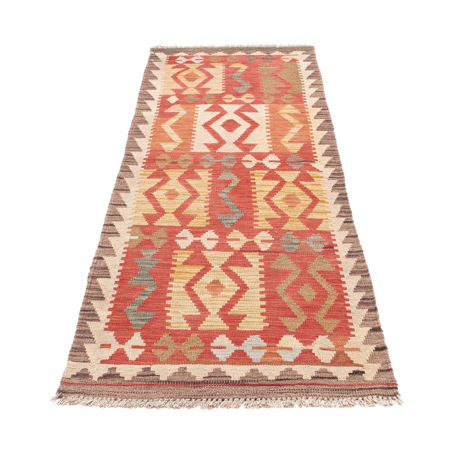 Alfombra de pasillo Alfombra Kelim - Splash - 186 x 68 cm - rojo