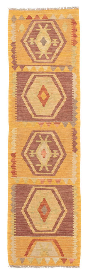 Alfombra de pasillo Alfombra Kelim - Splash - 191 x 52 cm - oro
