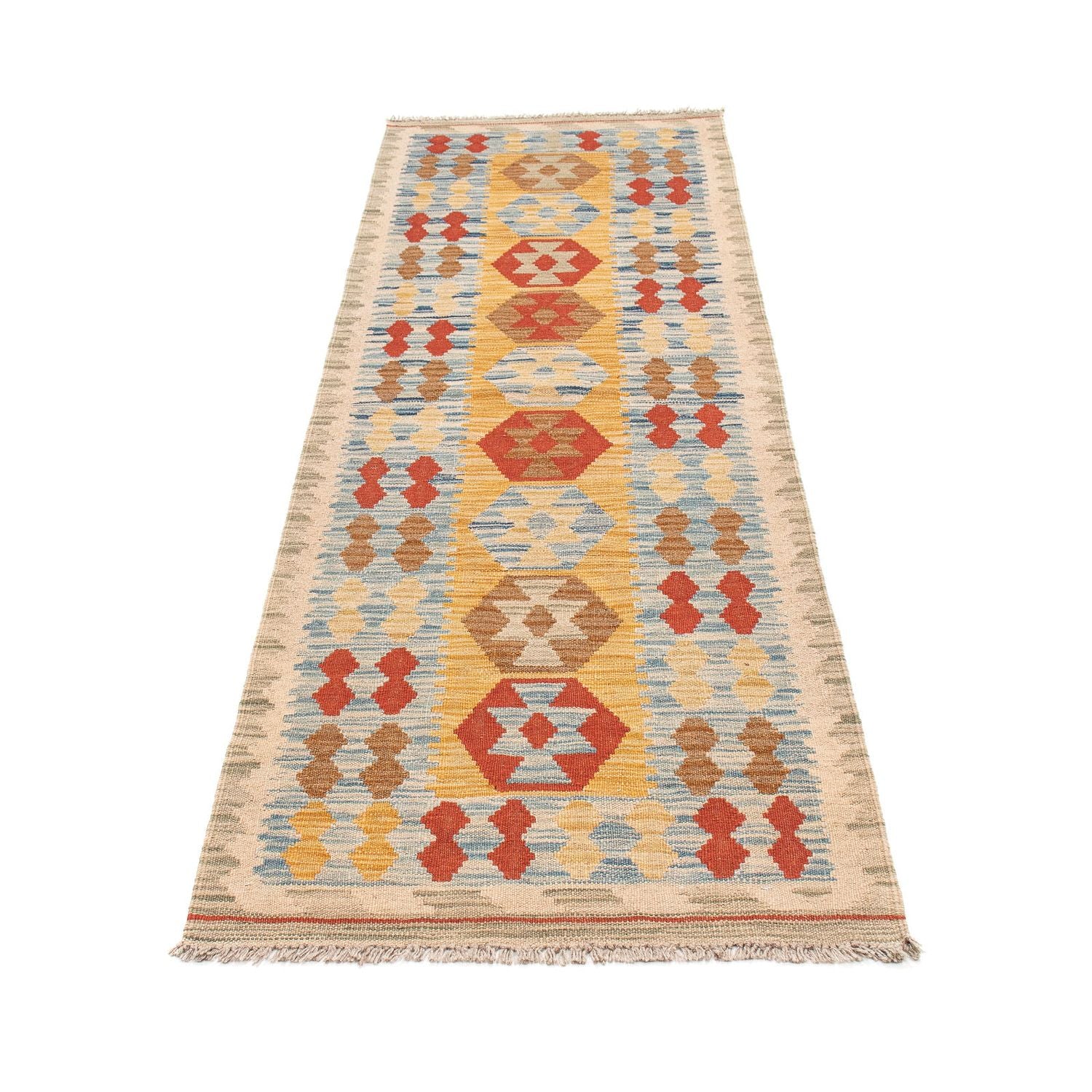Alfombra de pasillo Alfombra Kelim - Splash - 214 x 65 cm - multicolor