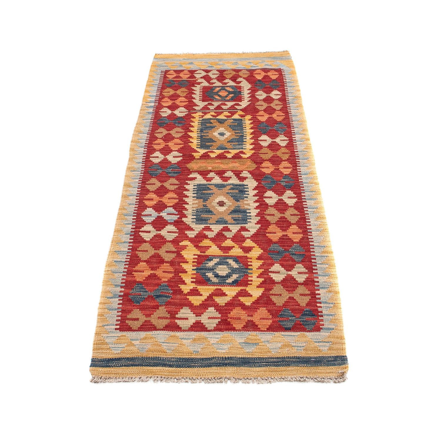 Alfombra de pasillo Alfombra Kelim - Splash - 214 x 63 cm - multicolor