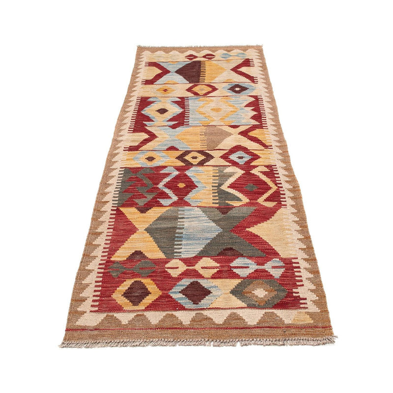 Alfombra de pasillo Alfombra Kelim - Splash - 203 x 68 cm - marrón claro