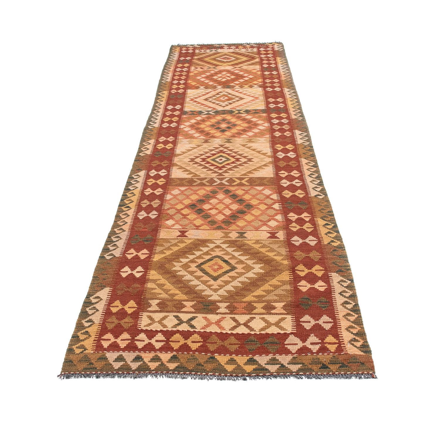 Alfombra de pasillo Alfombra Kelim - Splash - 397 x 95 cm - multicolor