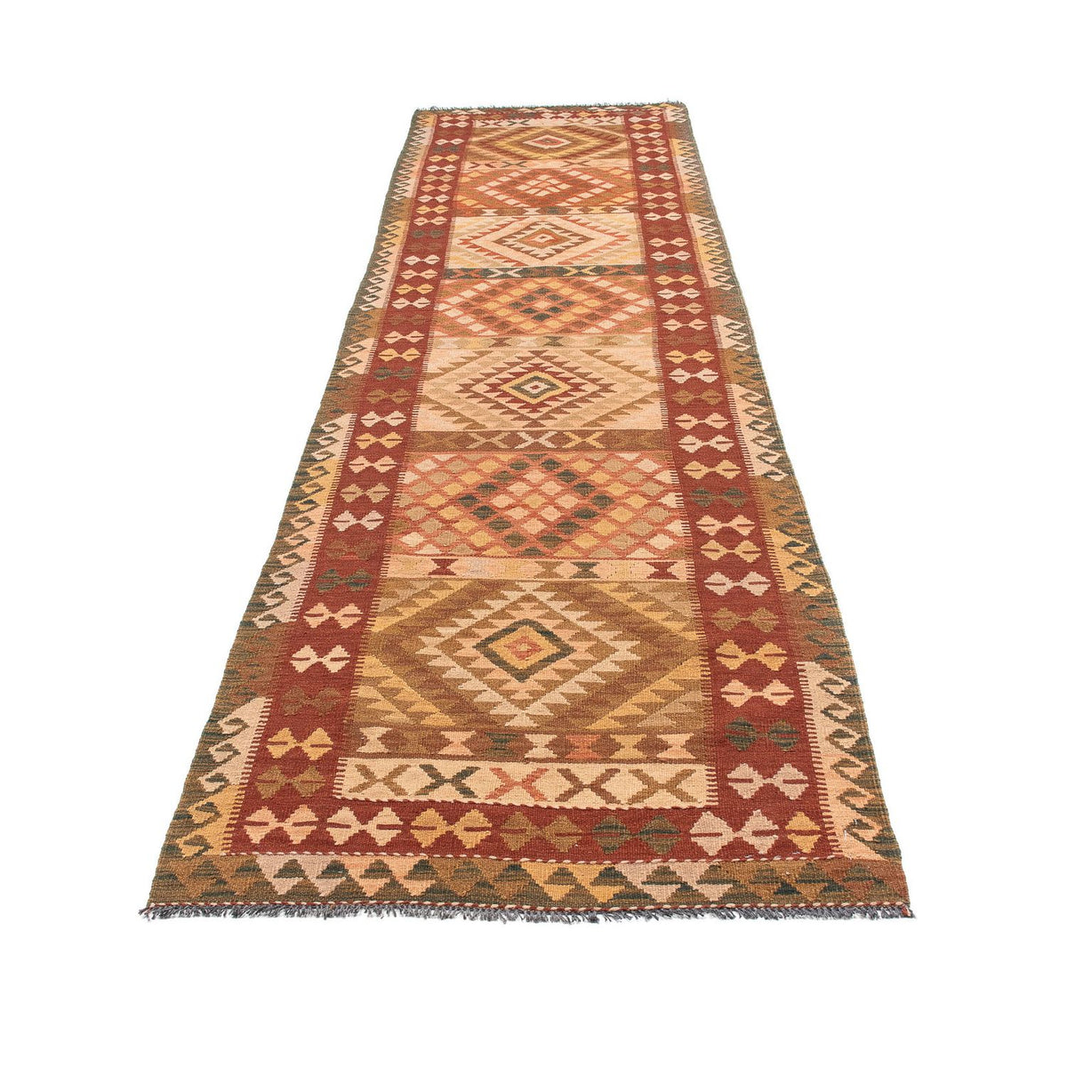 Alfombra de pasillo Alfombra Kelim - Splash - 397 x 95 cm - multicolor