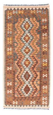 Alfombra de pasillo Alfombra Kelim - Oriental - 199 x 88 cm - marrón claro