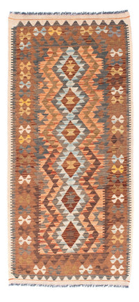 Alfombra de pasillo Alfombra Kelim - Oriental - 199 x 88 cm - marrón claro