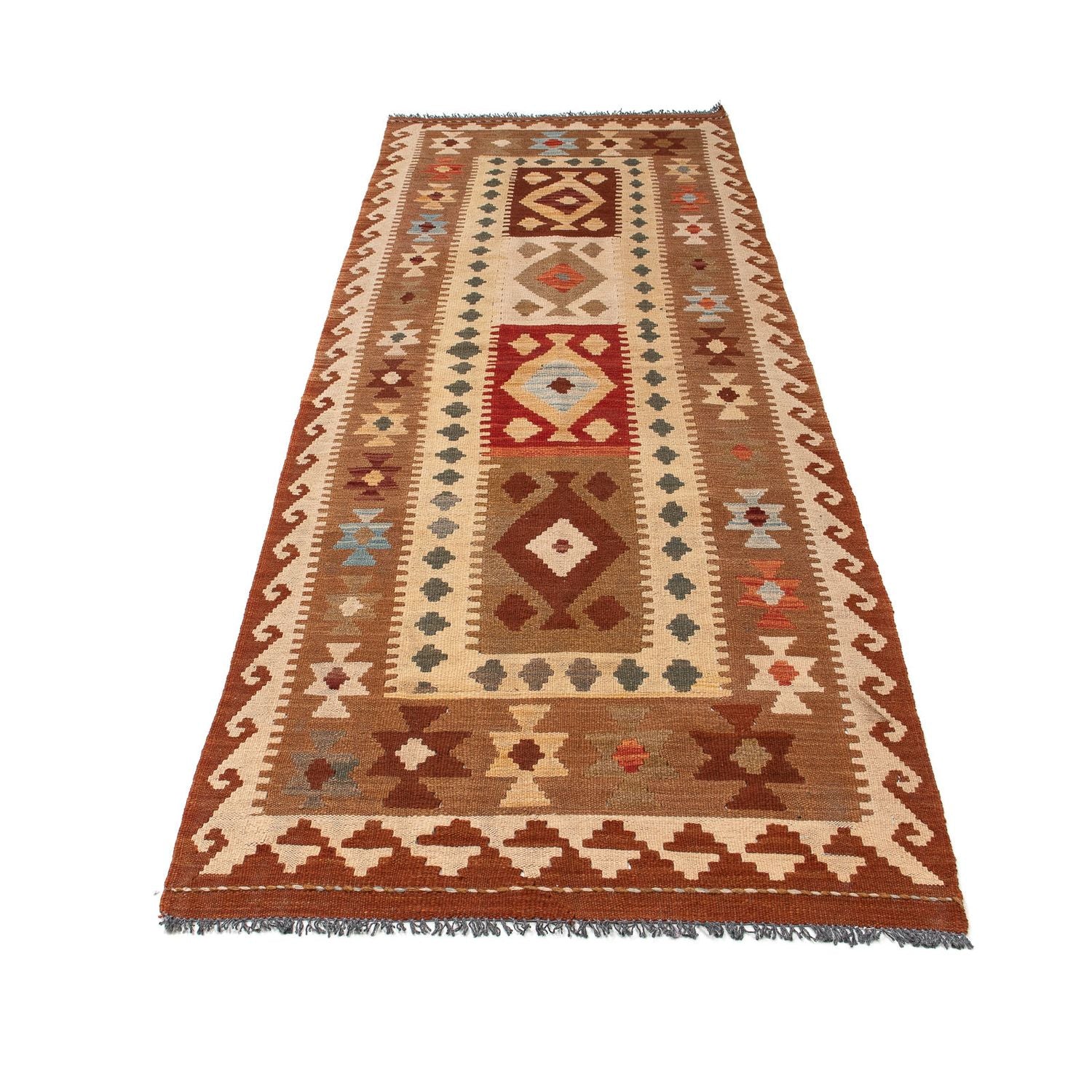 Alfombra de pasillo Alfombra Kelim - Splash - 254 x 81 cm - multicolor