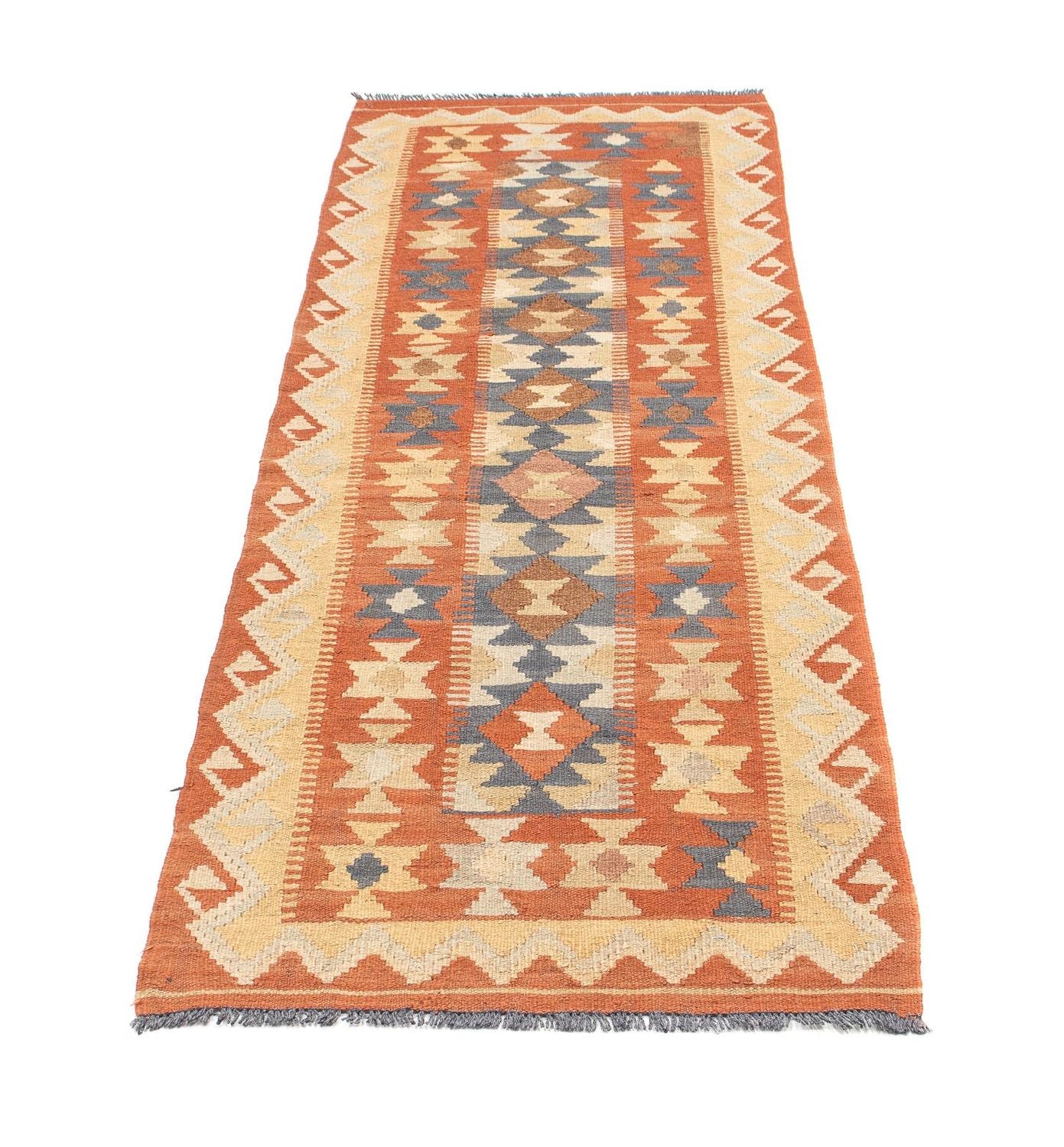 Alfombra de pasillo Alfombra Kelim - Splash - 182 x 61 cm - óxido