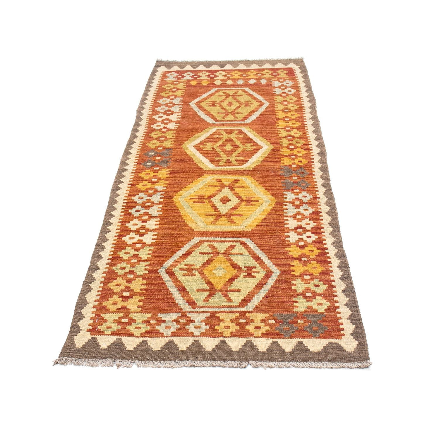 Alfombra de pasillo Alfombra Kelim - Oriental - 191 x 72 cm - óxido