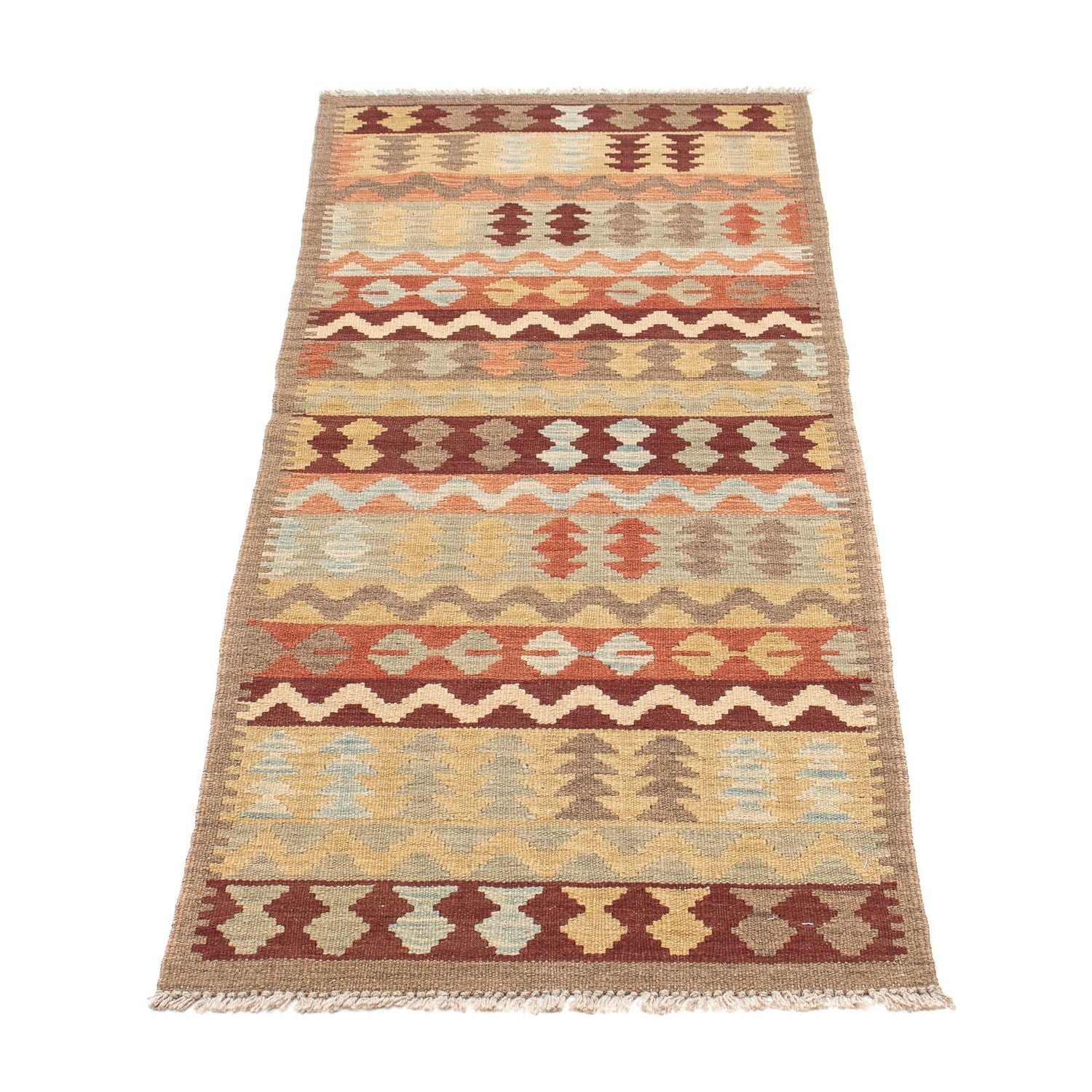 Alfombra de pasillo Alfombra Kelim - Splash - 200 x 62 cm - multicolor