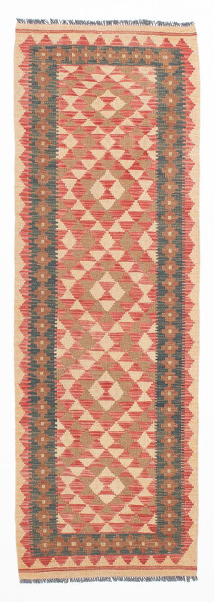 Alfombra de pasillo Alfombra Kelim - Splash - 203 x 60 cm - rojo claro