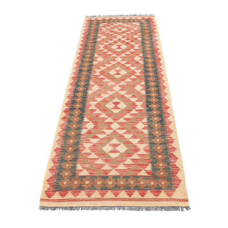 Alfombra de pasillo Alfombra Kelim - Splash - 203 x 60 cm - rojo claro