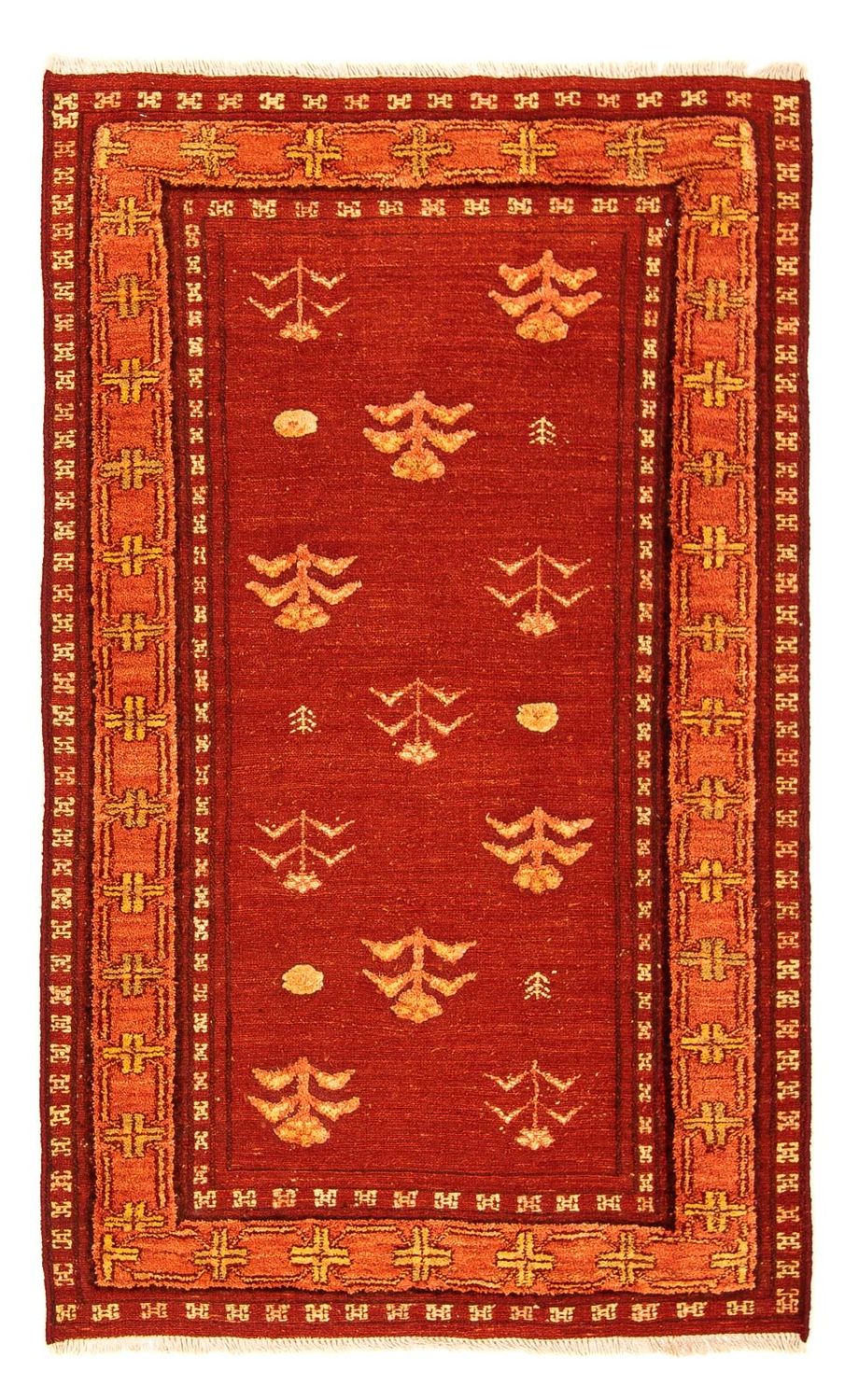 Alfombra Gabbeh - Loribaft Persa - 150 x 97 cm - rojo oscuro