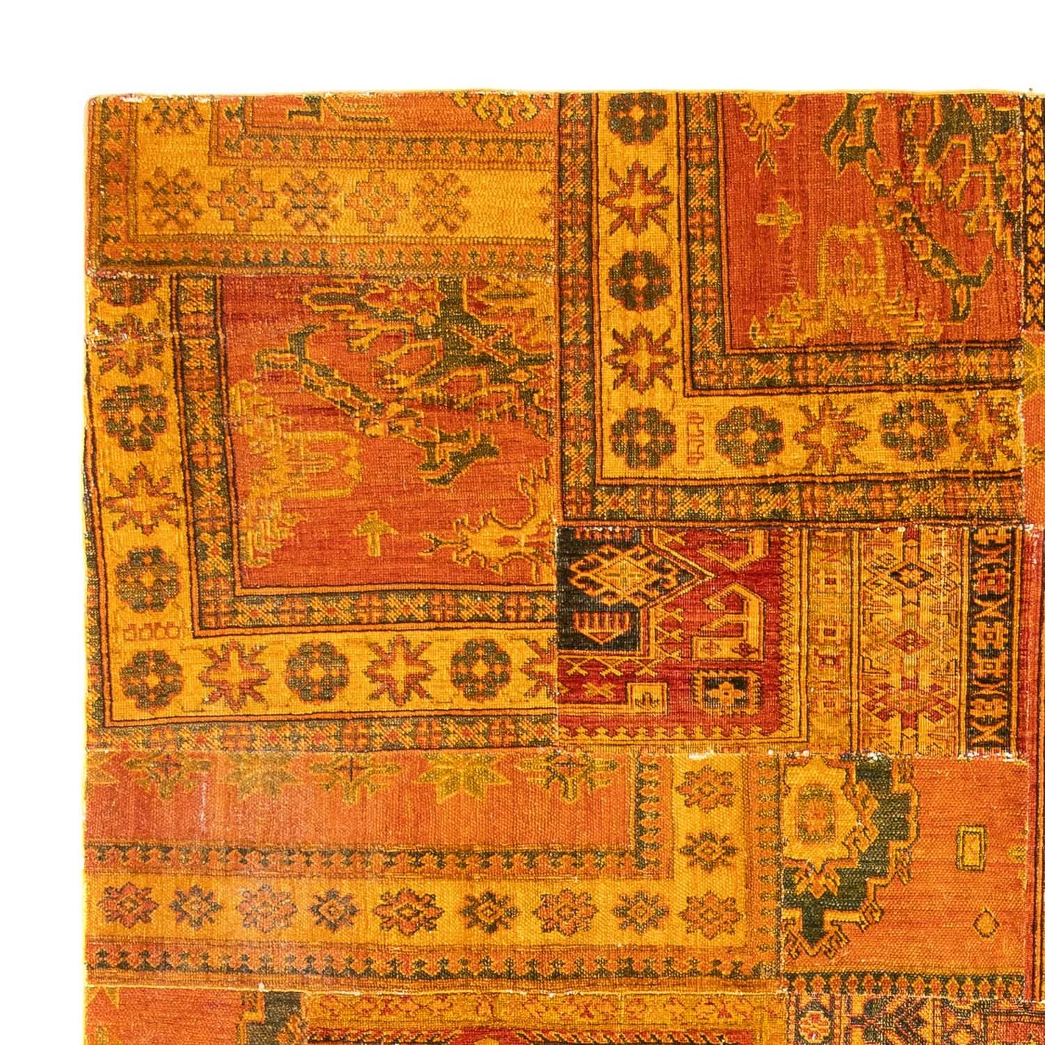 Alfombra de patchwork - 295 x 239 cm - marrón
