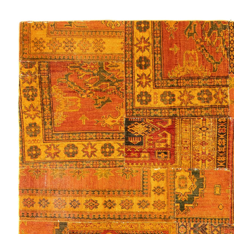 Alfombra de patchwork - 295 x 239 cm - marrón