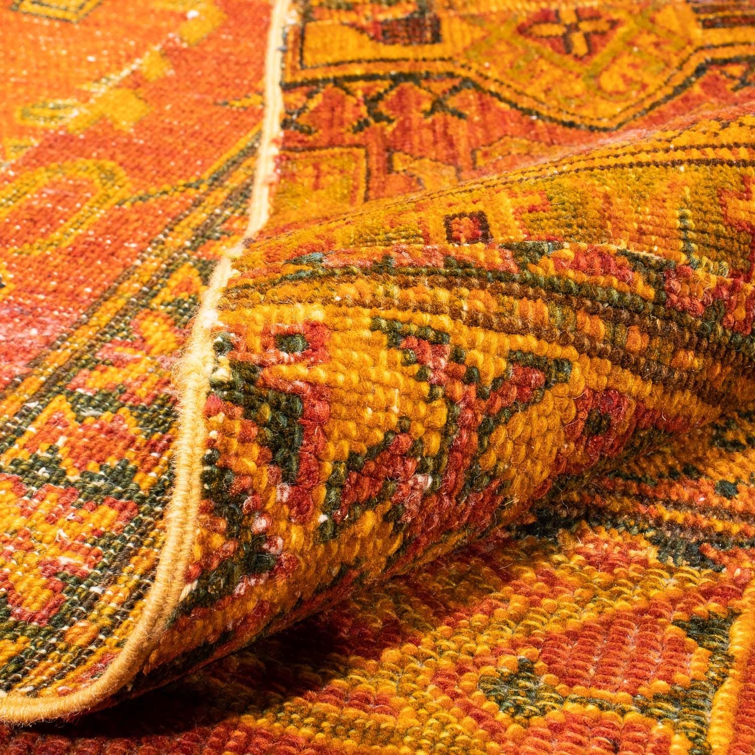 Alfombra de patchwork - 295 x 239 cm - marrón