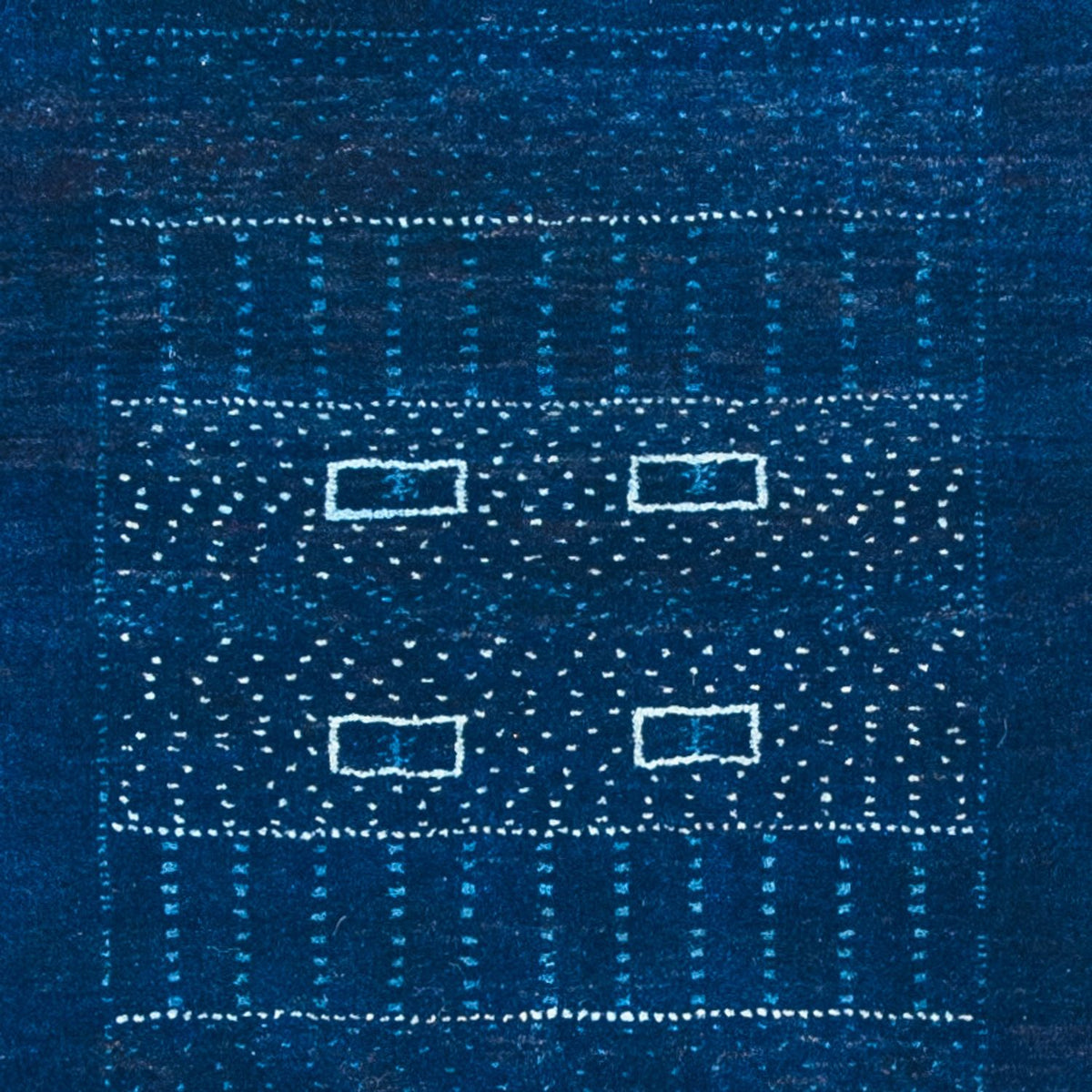 Alfombra Gabbeh - Loribaft Persa - 132 x 75 cm - azul oscuro