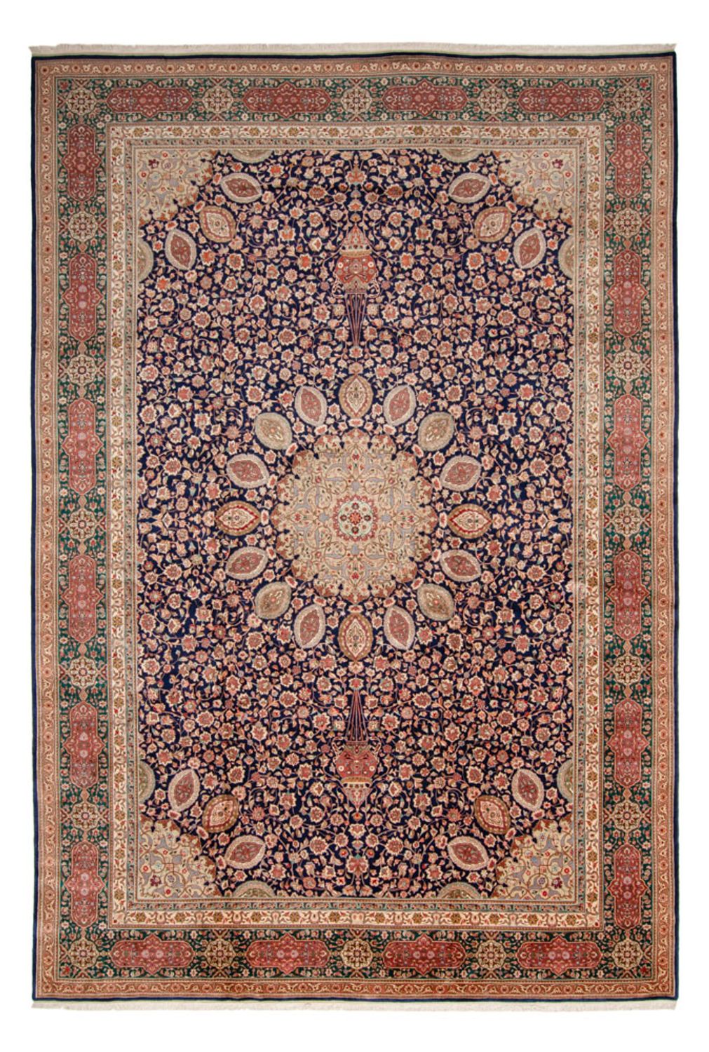 Alfombra Persa - Tabriz - Real - 517 x 352 cm - azul oscuro