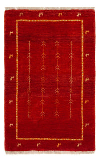 Alfombra Gabbeh - Loribaft Persa - 133 x 84 cm - rojo