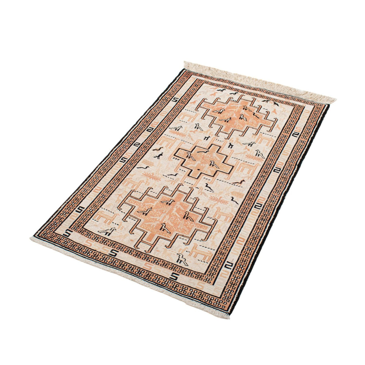 Alfombra Kelim - Oriental - 101 x 65 cm - beige