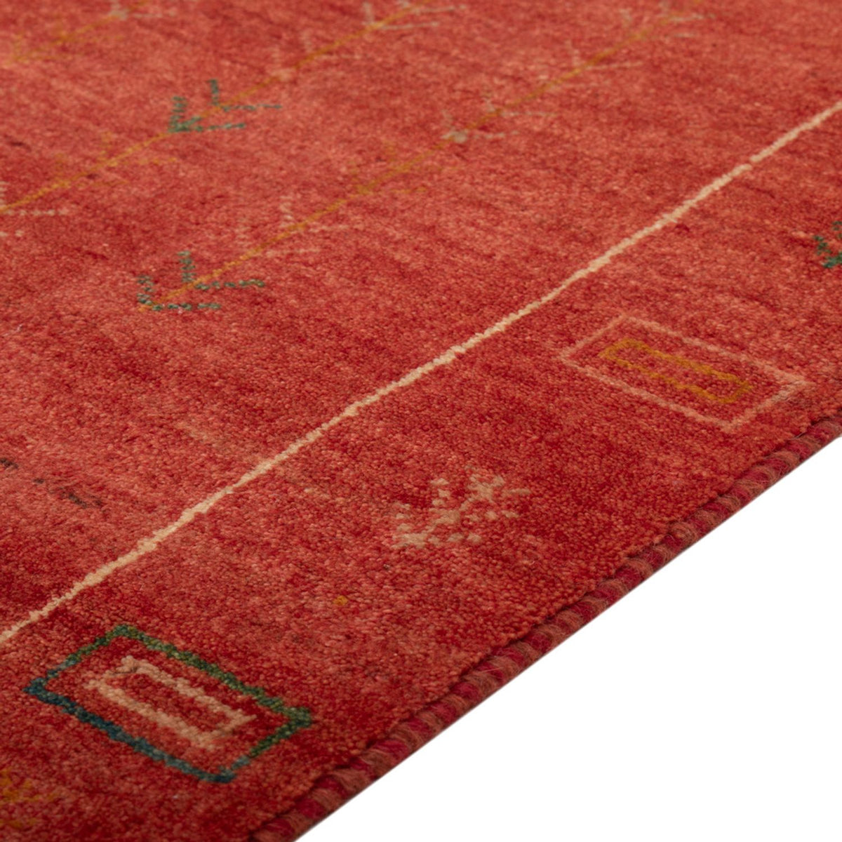 Alfombra Gabbeh - Loribaft Persa - 146 x 68 cm - rojo claro
