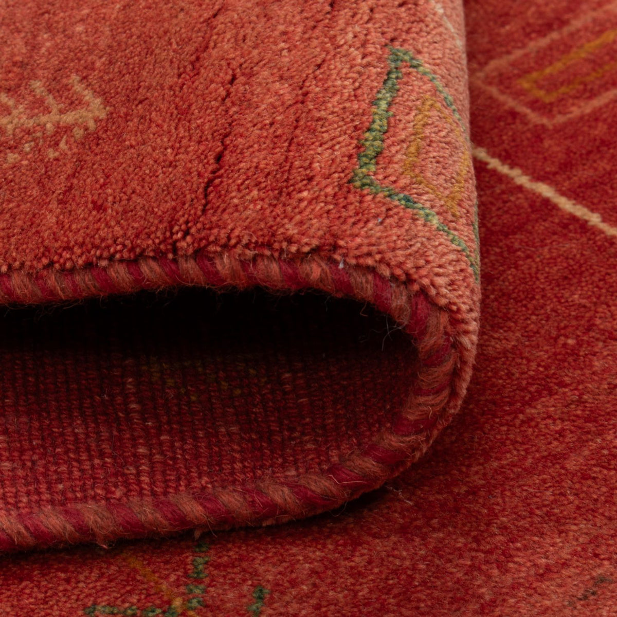 Alfombra Gabbeh - Loribaft Persa - 146 x 68 cm - rojo claro