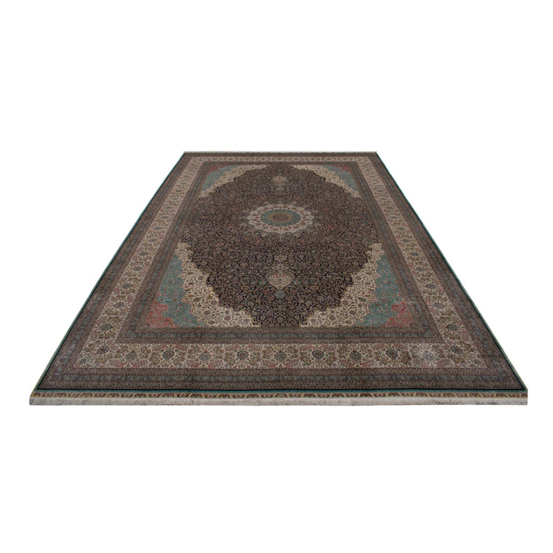 Alfombra de seda - Seda china - Real - 552 x 370 cm - azul oscuro