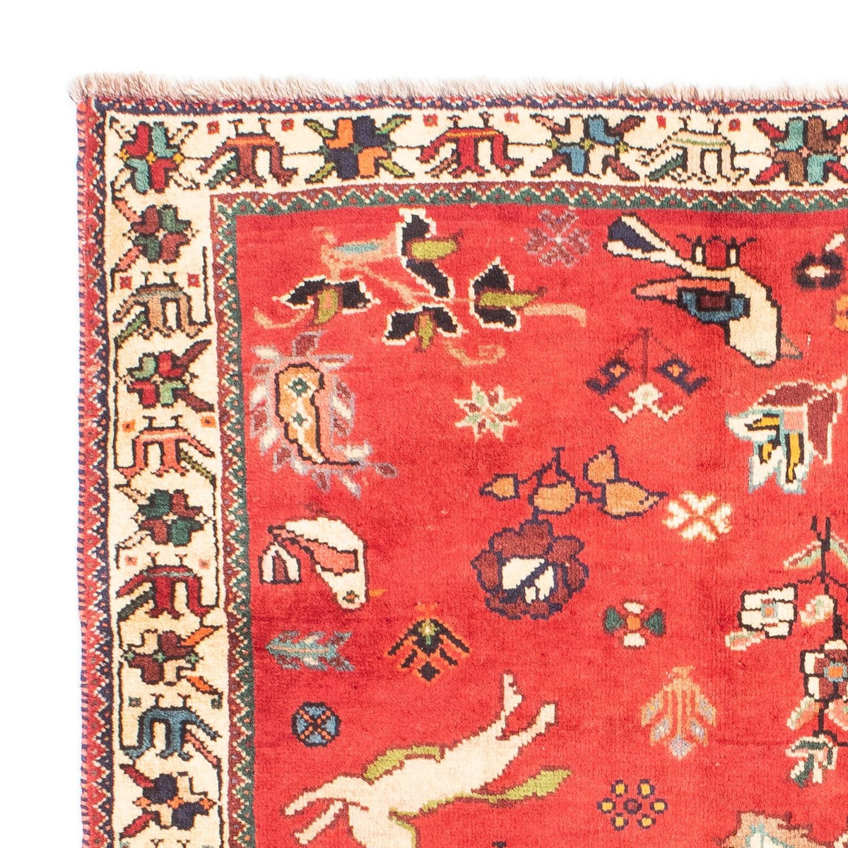 Alfombra persa - Nómada - 162 x 120 cm - rojo oscuro