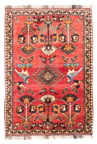 Alfombra persa - Nómada - 168 x 112 cm - rojo oscuro