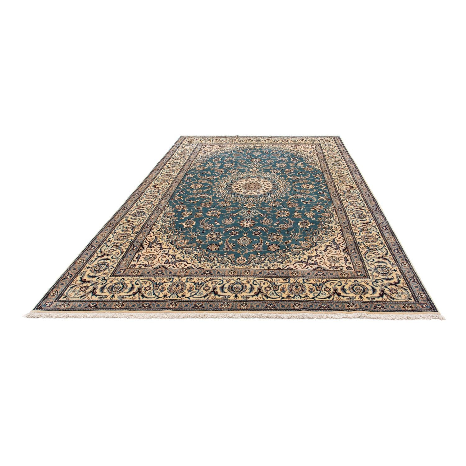 Alfombra persa - Nain - 315 x 204 cm - azul marino
