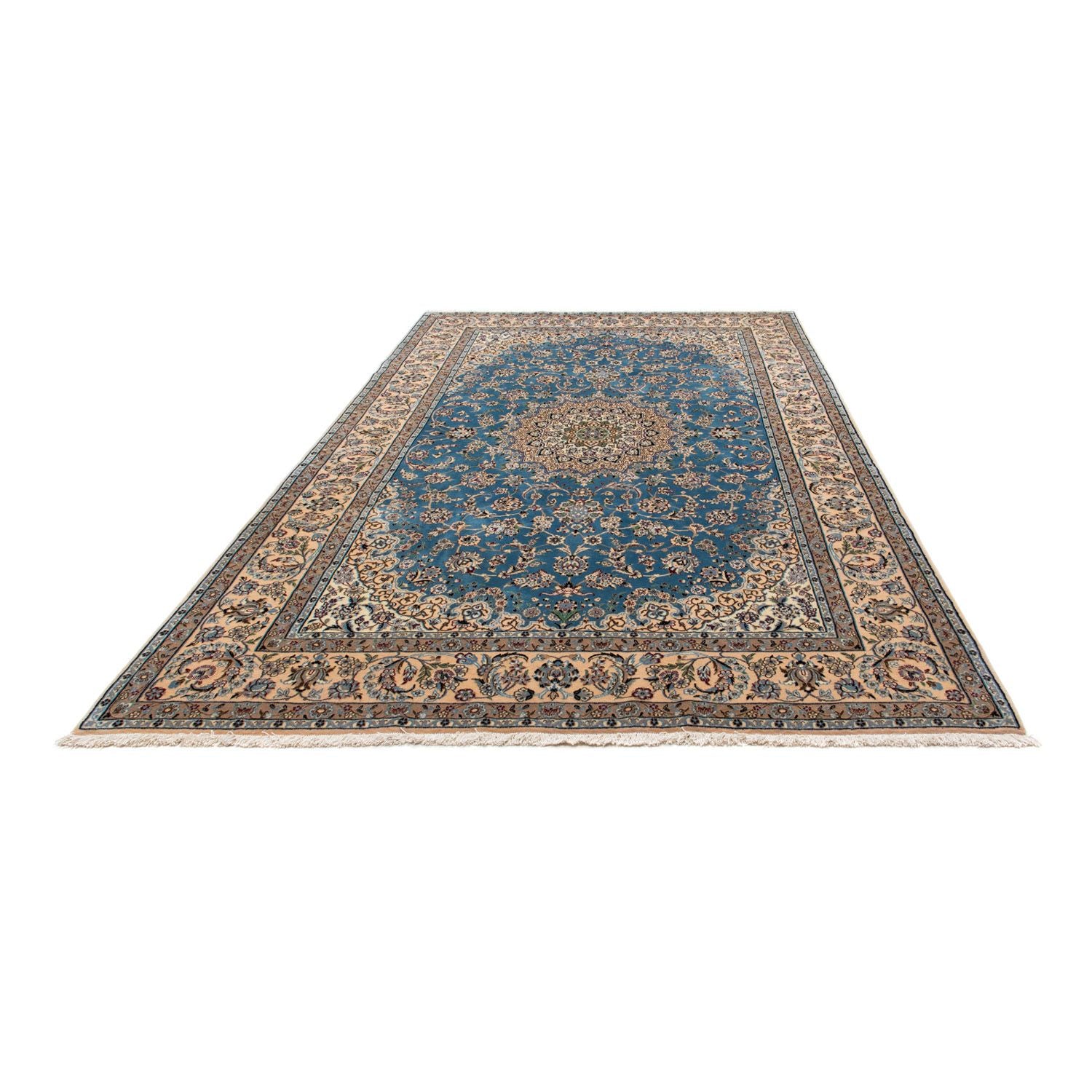 Alfombra persa - Nain - 296 x 197 cm - azul