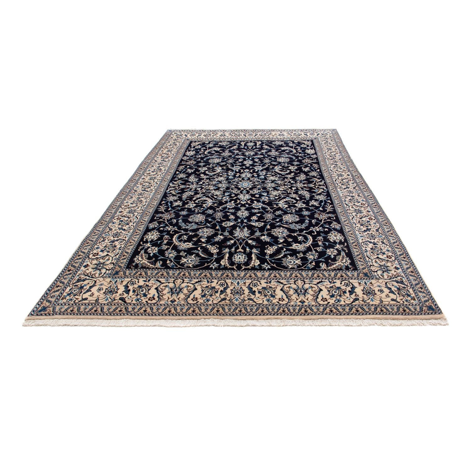 Alfombra persa - Nain - 295 x 199 cm - azul oscuro