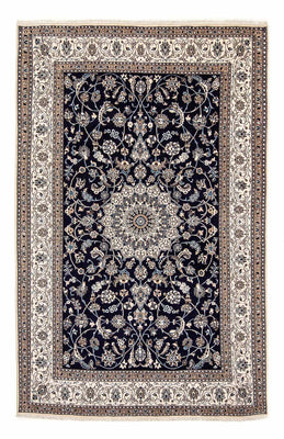 Alfombra persa - Nain - 297 x 194 cm - azul oscuro