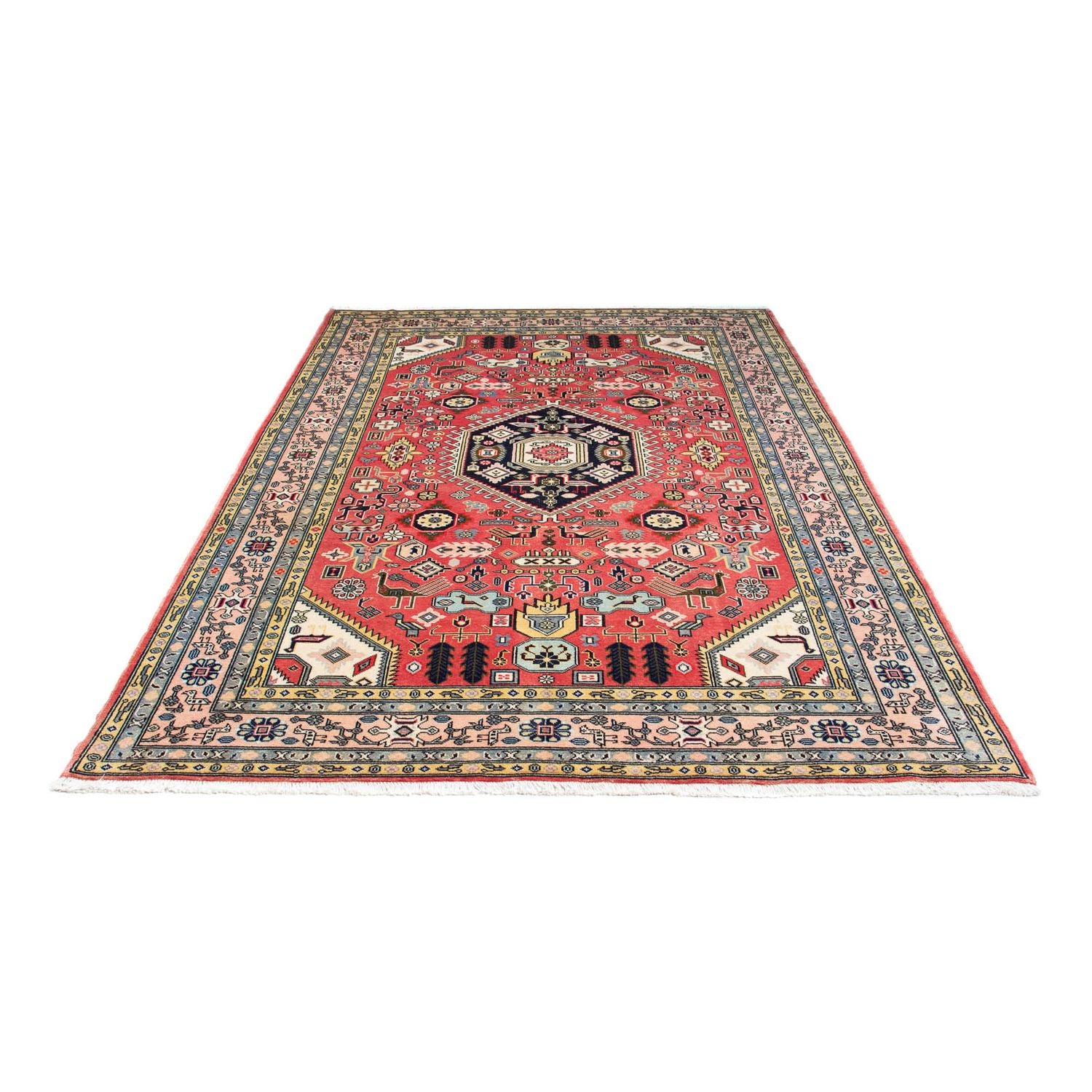 Alfombra persa - Nain - 241 x 168 cm - rojo claro