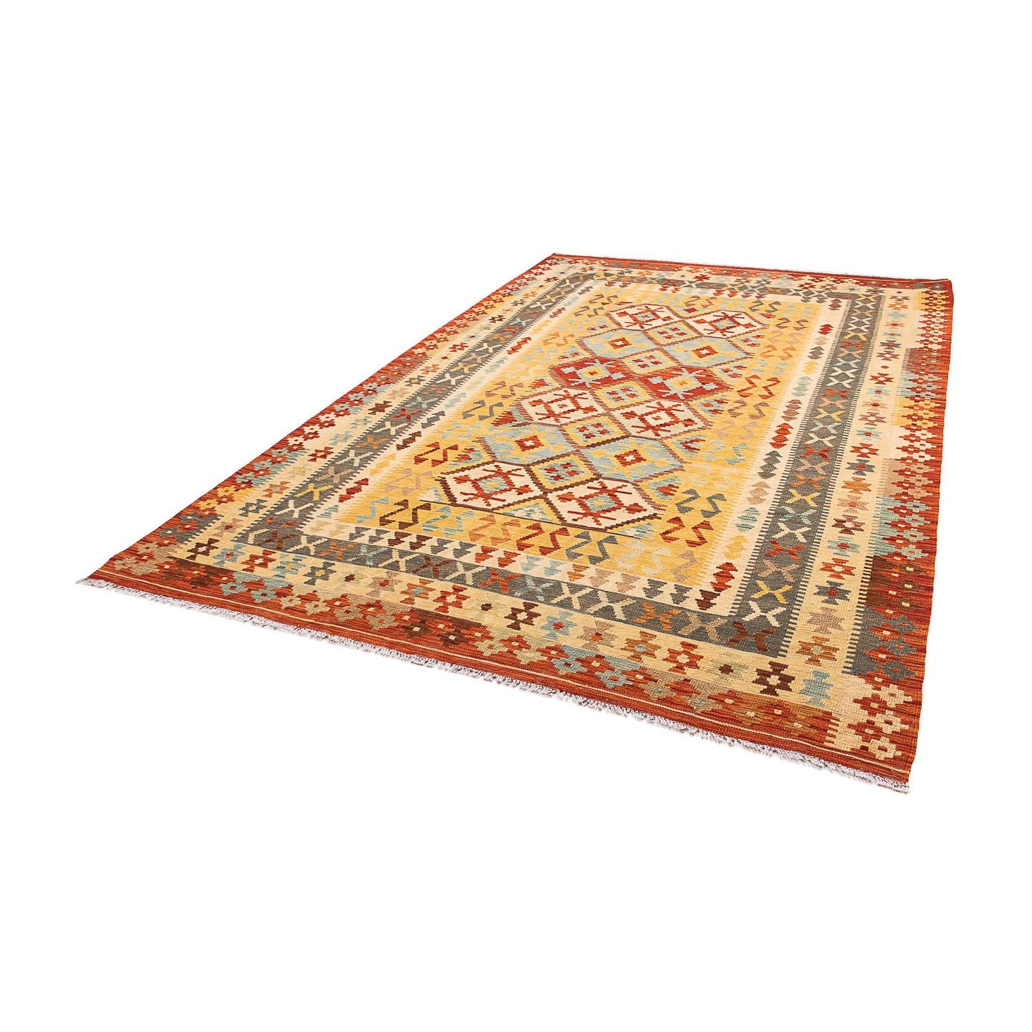 Alfombra Kelim - Splash - 296 x 200 cm - multicolor