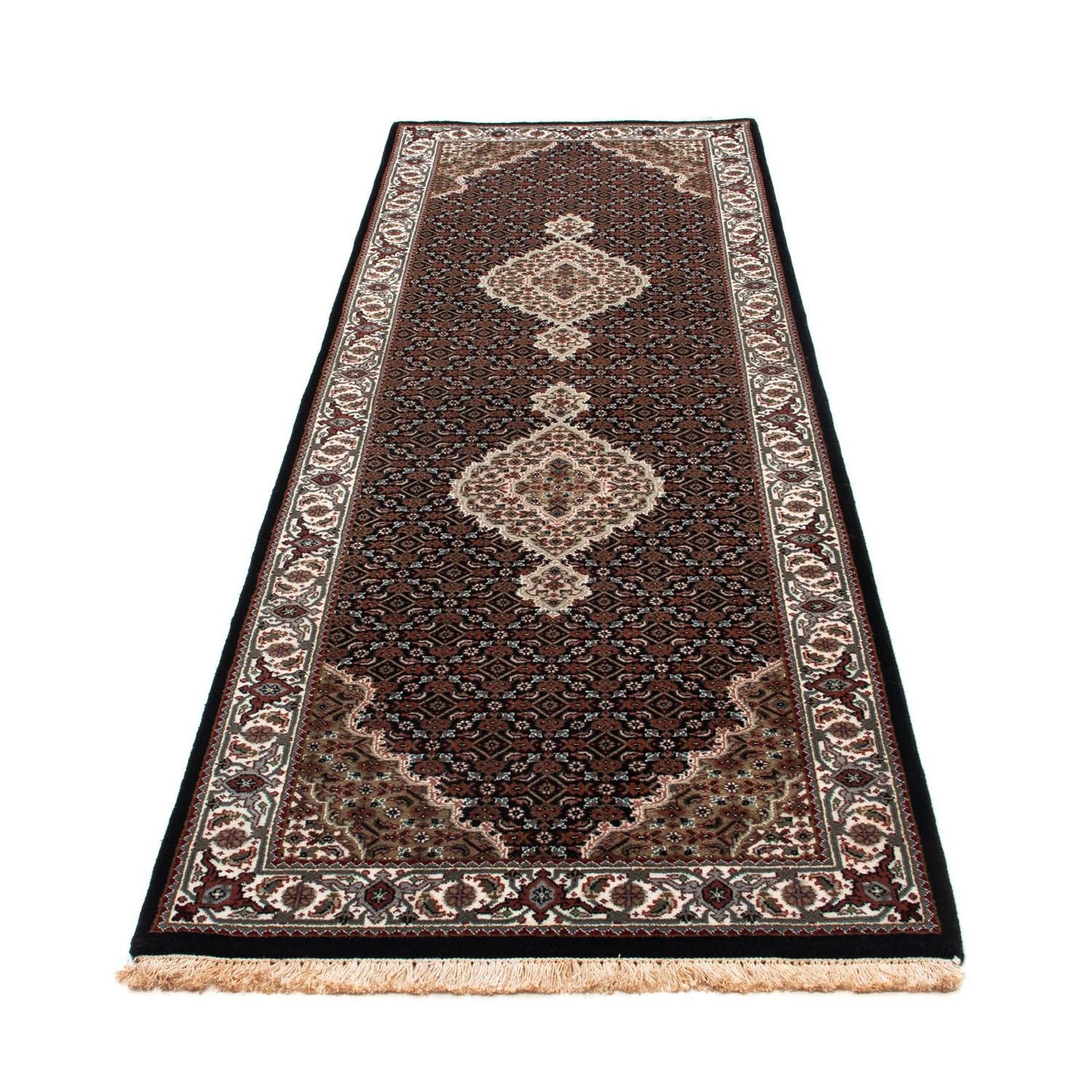 Alfombra de pasillo Alfombra persa - Tabriz - 254 x 80 cm - azul oscuro