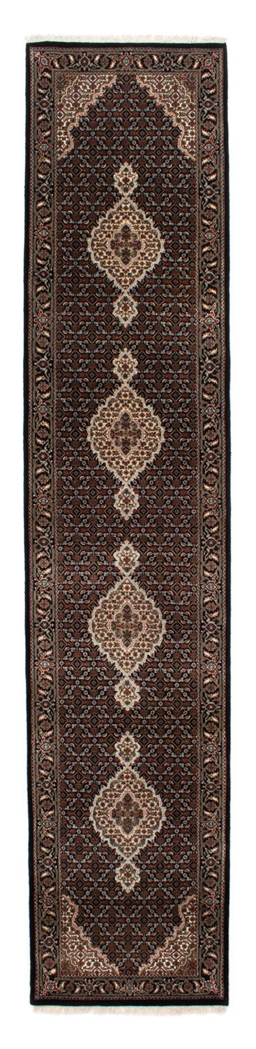 Alfombra de pasillo Alfombra persa - Tabriz - 393 x 83 cm - azul oscuro