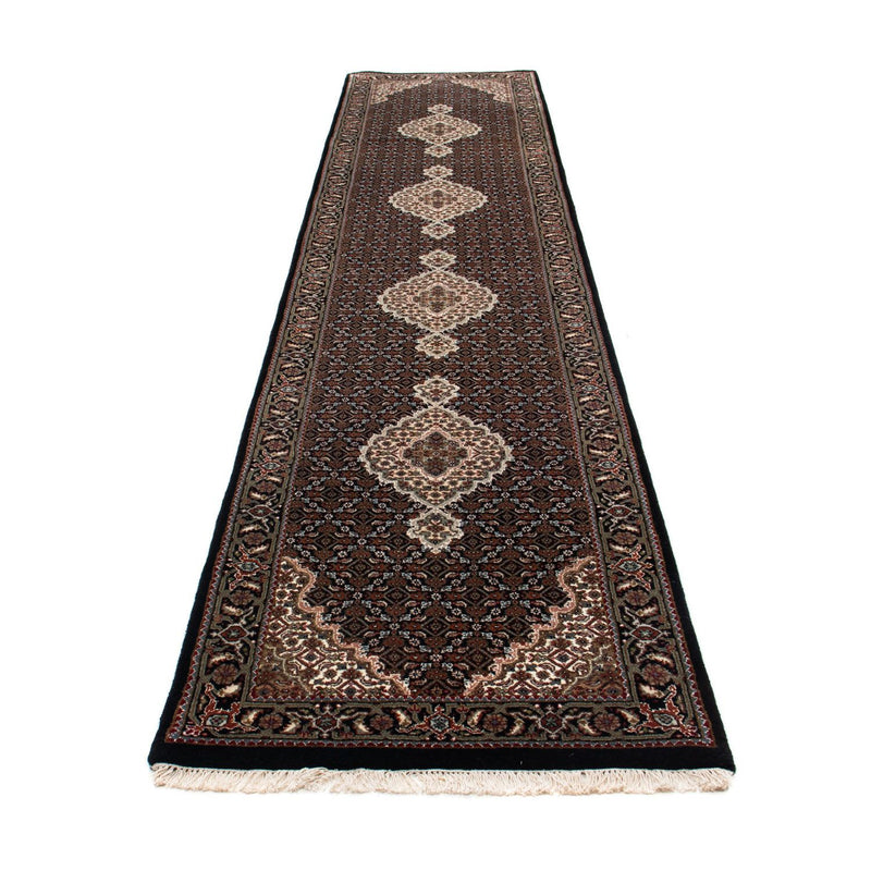 Alfombra de pasillo Alfombra persa - Tabriz - 393 x 83 cm - azul oscuro