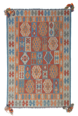 Alfombra Kelim - Tendencia - 252 x 172 cm - multicolor