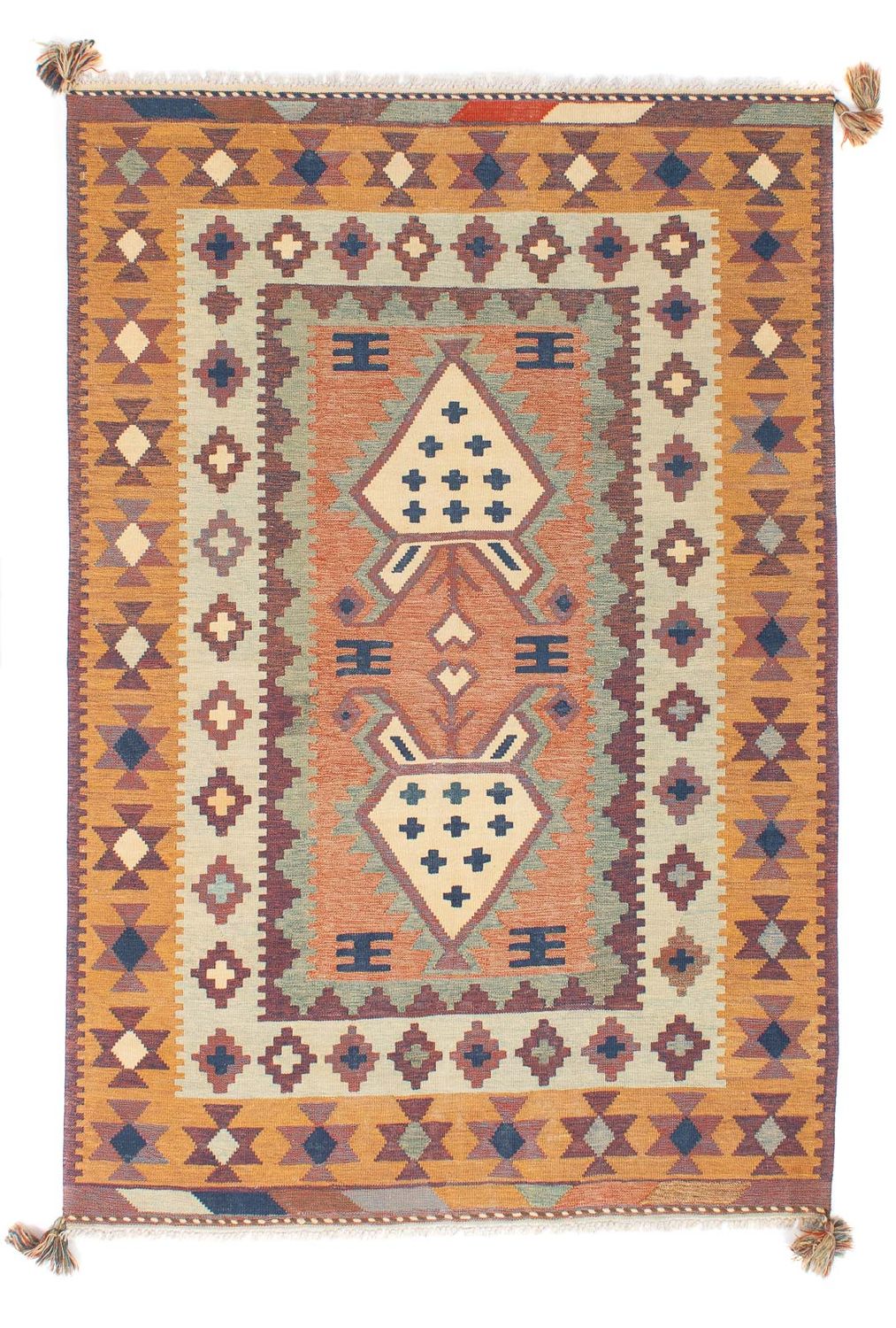 Alfombra Kelim - Tendencia - 208 x 143 cm - multicolor